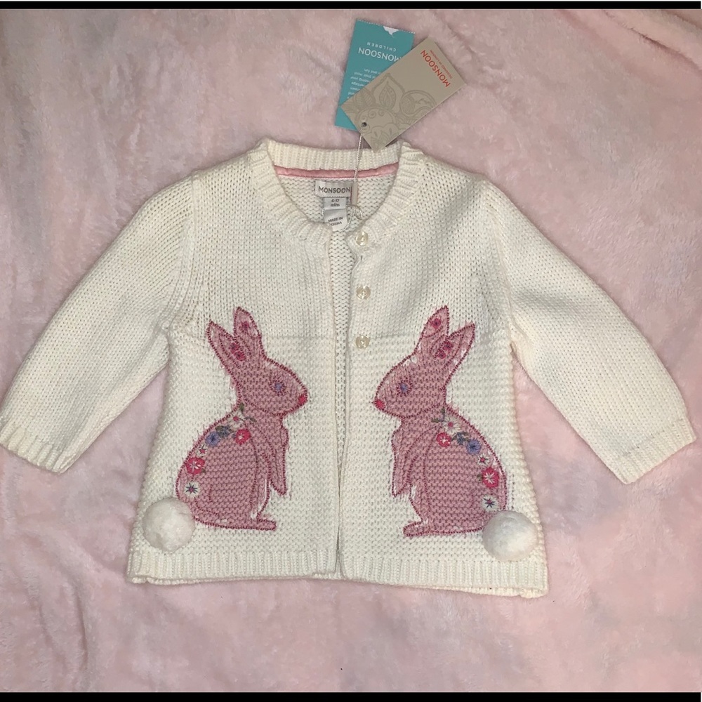 NWT Monsoon sweater cardigan 6/12m (runs big)